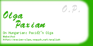 olga paxian business card